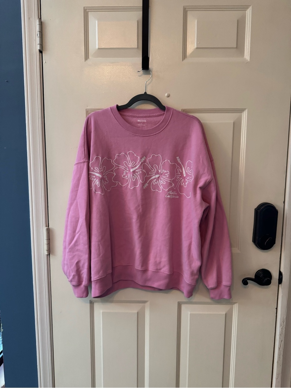 Hollister Pink Floral Crewneck Sweatshirt
